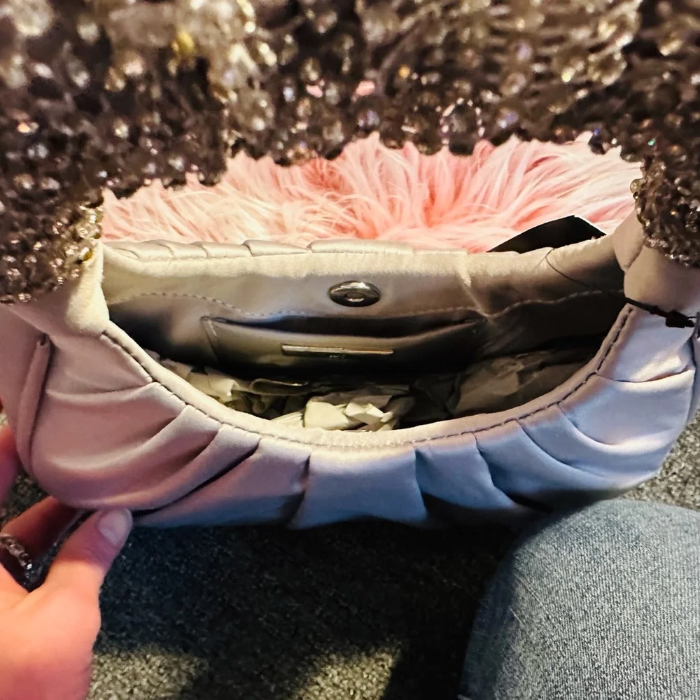 Brand new INC pleated handbag with sparkly handle! 👛 - Picture 2 of 5